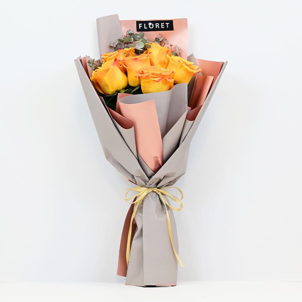 xl_media_image4 ورد اصفر مغلف بلون الغروب Yellow flowers wrapped in the color of sunset